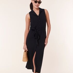 Andie The Flamenco Button Up Dress - Cotton Gauze - Black Size XSBLACK / XS